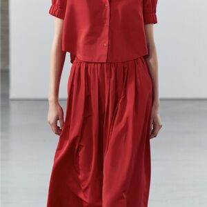NWT Zara red maxi skirt full voluminous skirt